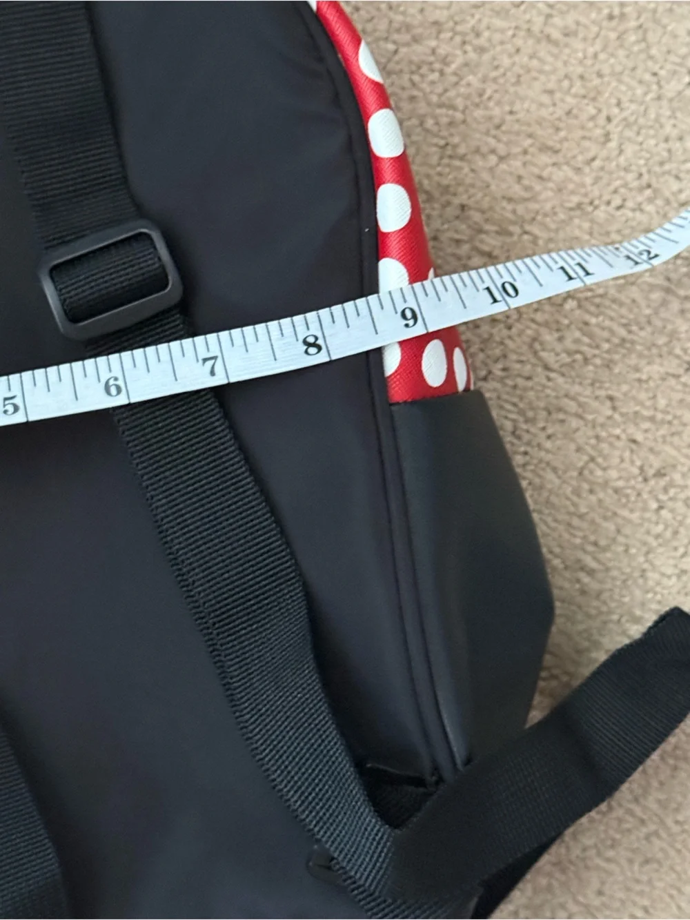 Disney Mickey & Minnie Mouse Mini Backpack Black Red Polka Dot Bioworld